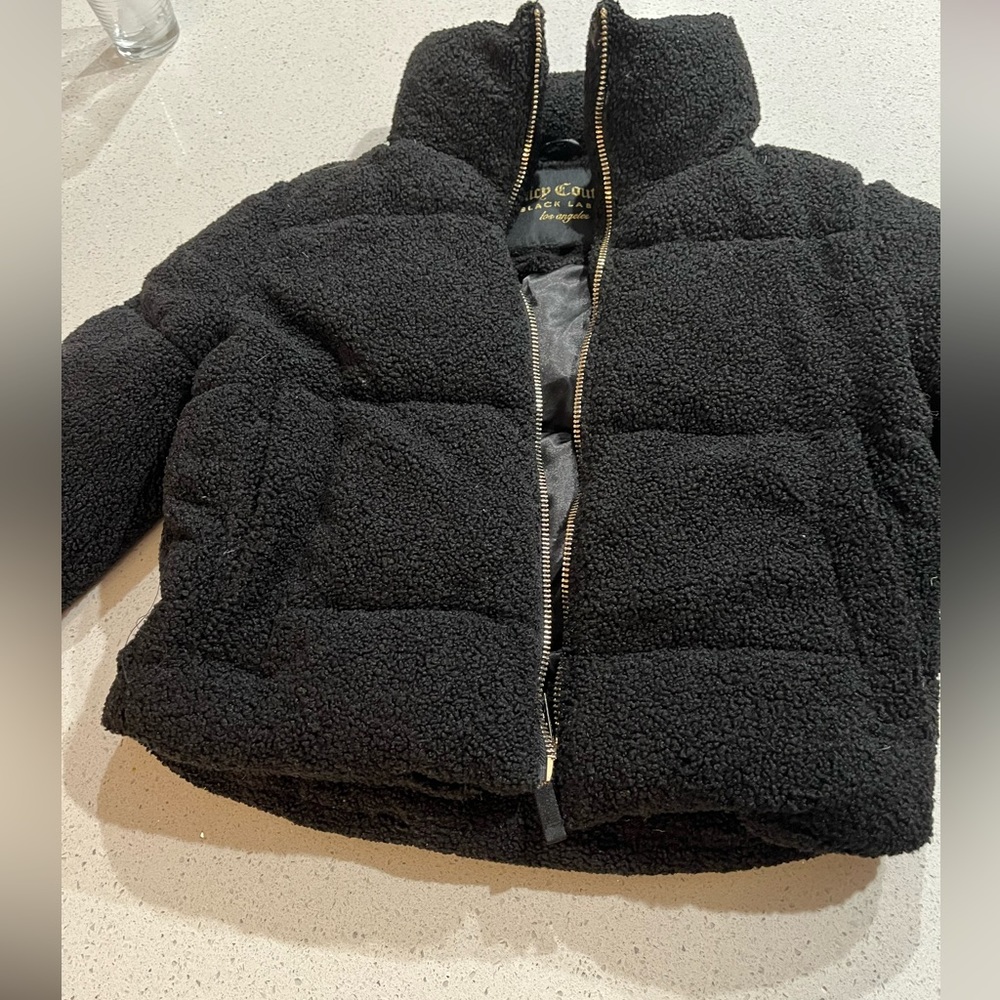 Juicy couture black Sherpa puffer coat